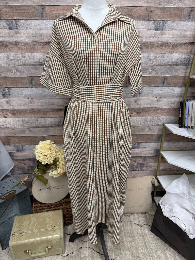Pomander Place Brown Gingham Shirt