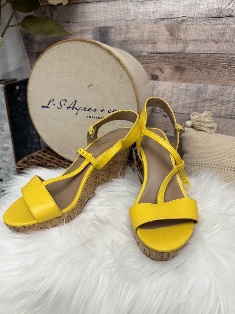 Charles David Yellow Wedge Sandals