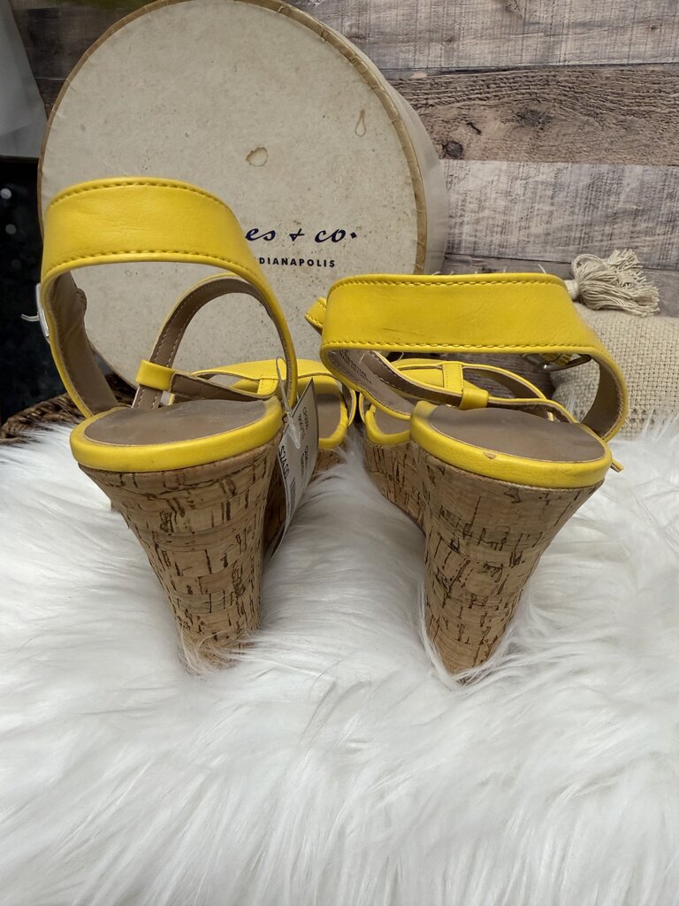 Charles David Yellow Wedge Sandals