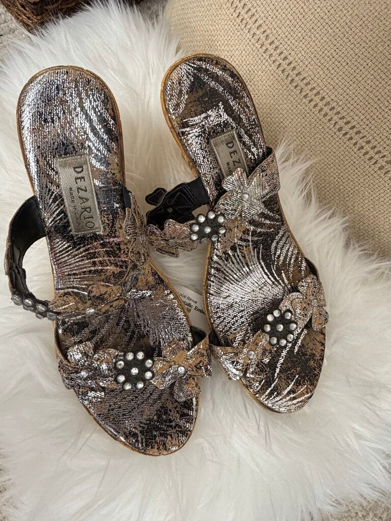Dezario Metallic Embellished Wedge Slide