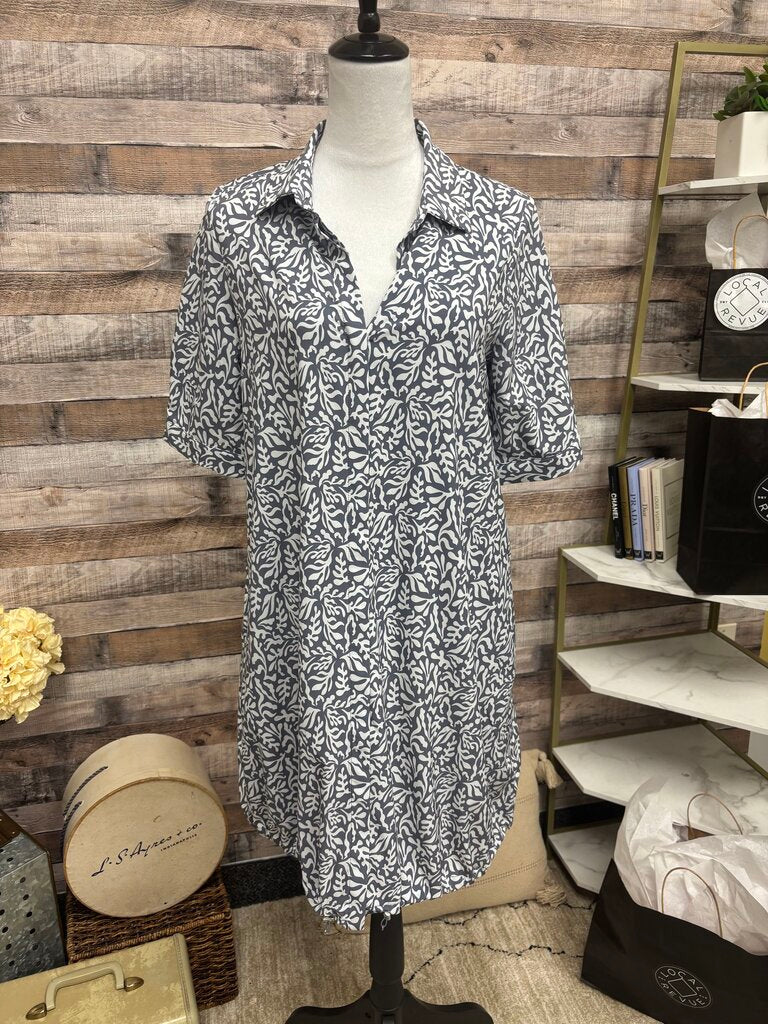 Chico's Grey & White Coral Print Dress