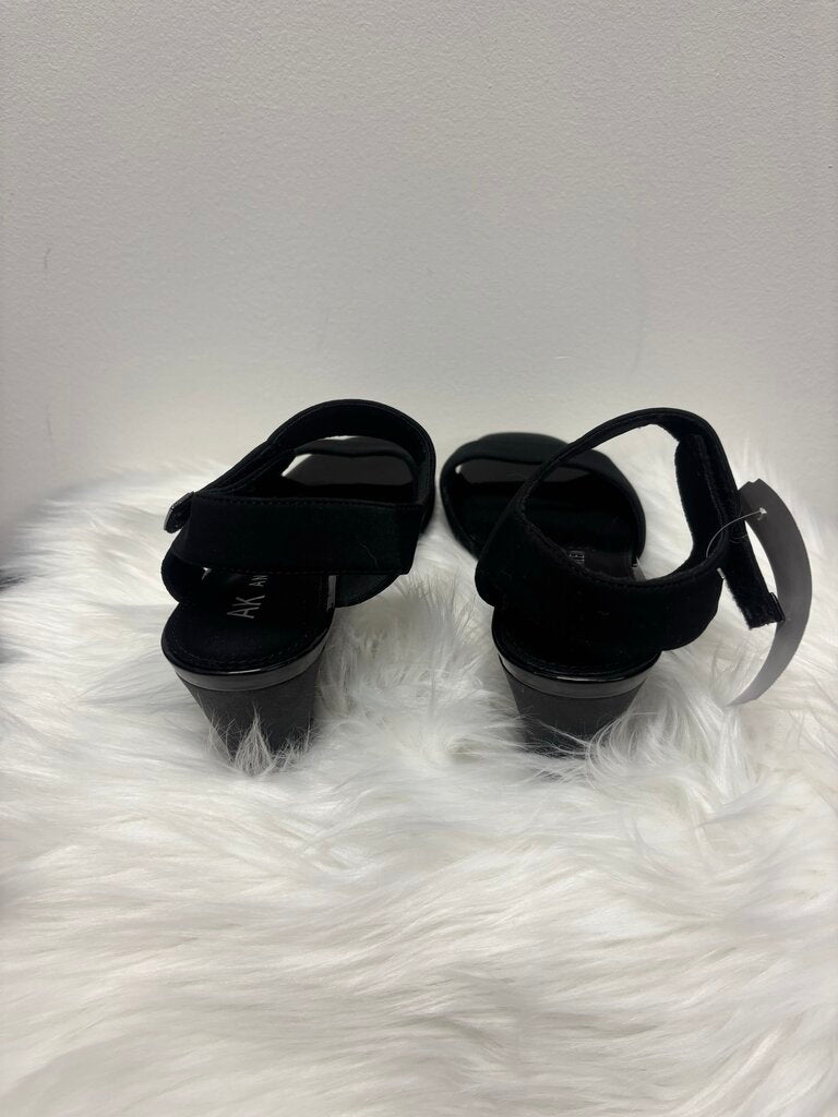 Anne Klein Black Velcro Wedge Heel