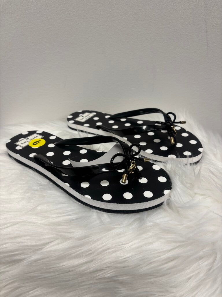Kate Spade Black & White Polka Dot Flip Flops