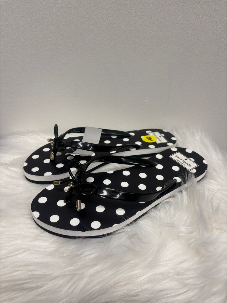 Kate Spade Black & White Polka Dot Flip Flops