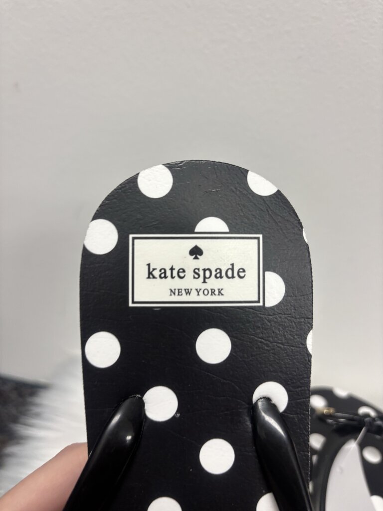 Kate Spade Black & White Polka Dot Flip Flops