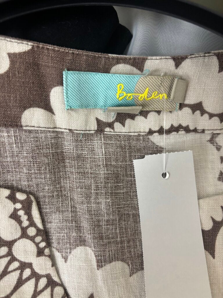 Boden Linen Brown & White Medallion Print