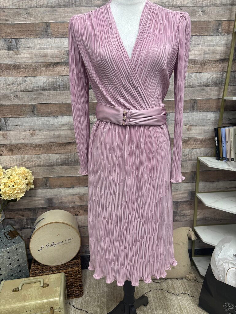 Darcy Vintage Blush Pleated Wrap Style Dress
