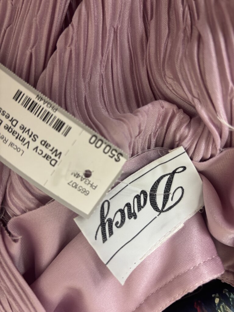 Darcy Vintage Blush Pleated Wrap Style Dress