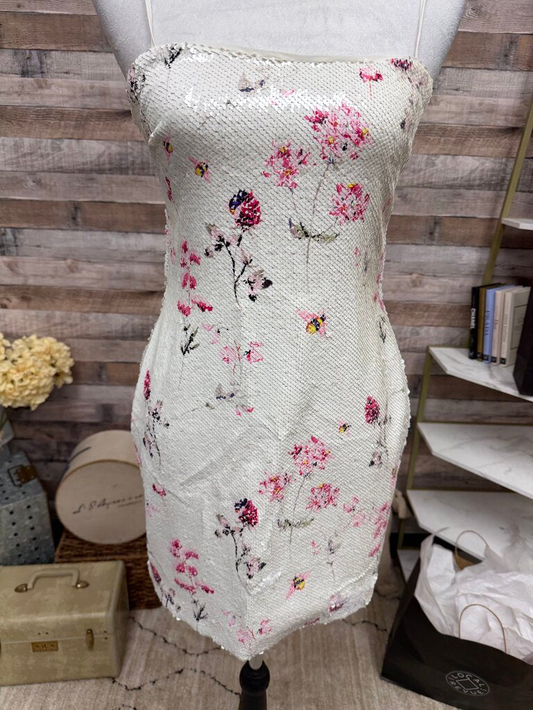 Likely White & Pink Floral Sequin
