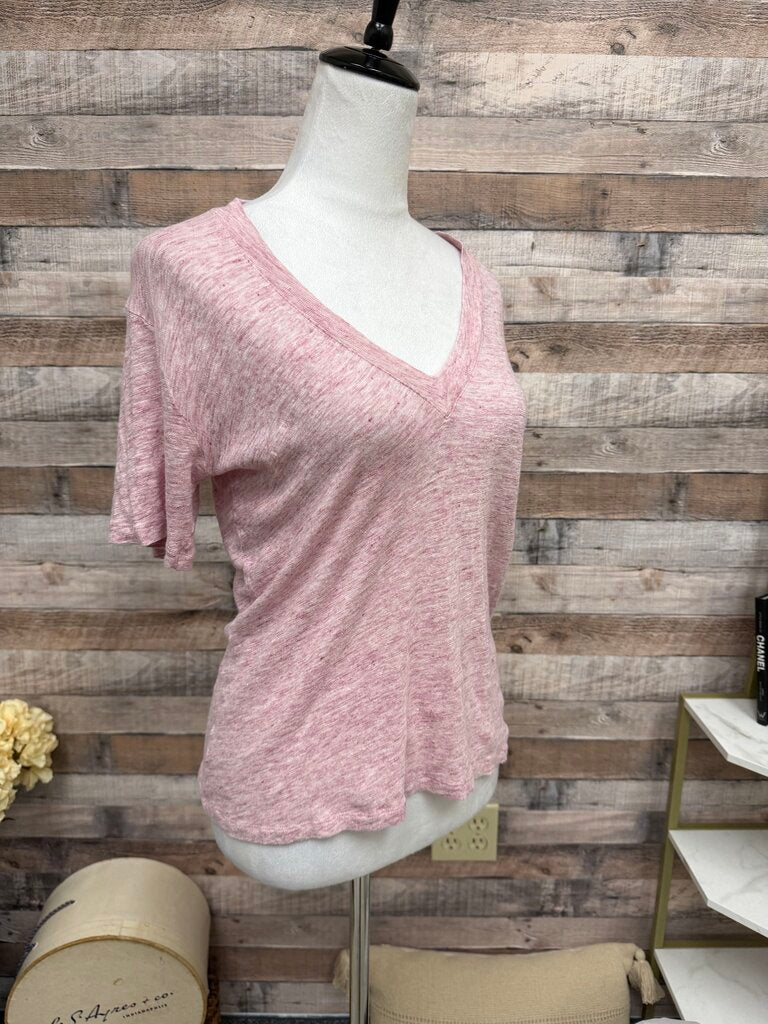 IRO Paris Blush Pink V-neck Tee