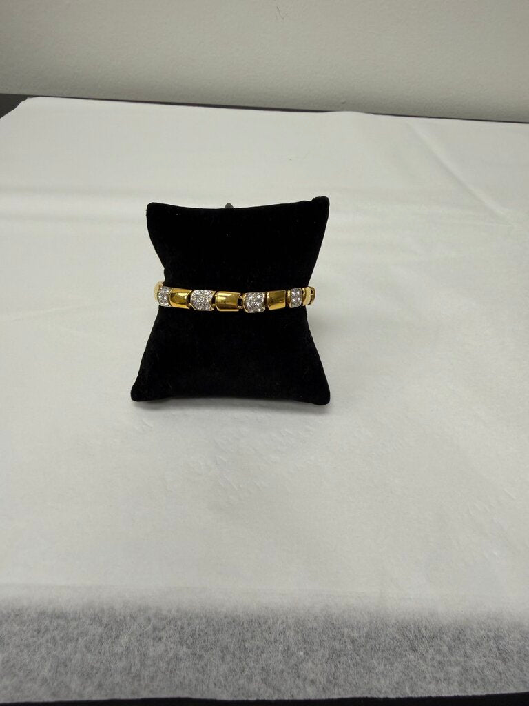 Square Gold & Rhinestone Bracelet