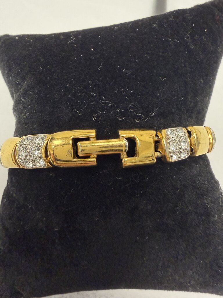 Square Gold & Rhinestone Bracelet