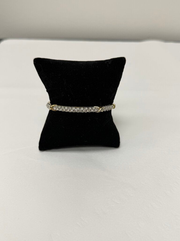 Gold & Rhinestone Clasp Bracelet