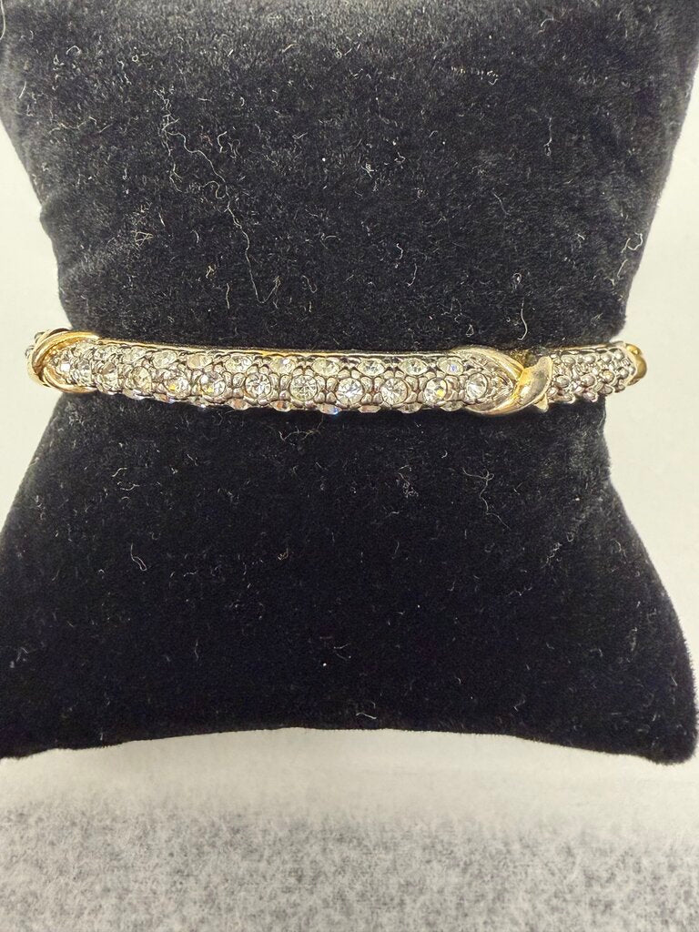 Gold & Rhinestone Clasp Bracelet