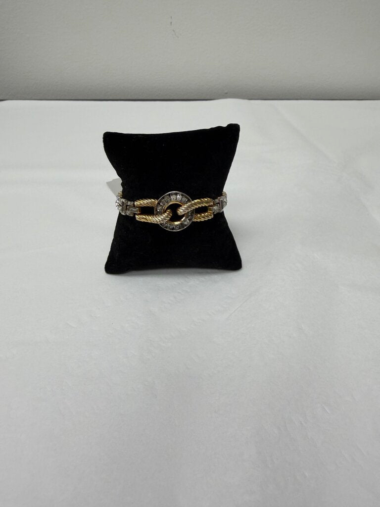 Mazer Bros Vintage Gold Rope & Rhinestone Bracelet