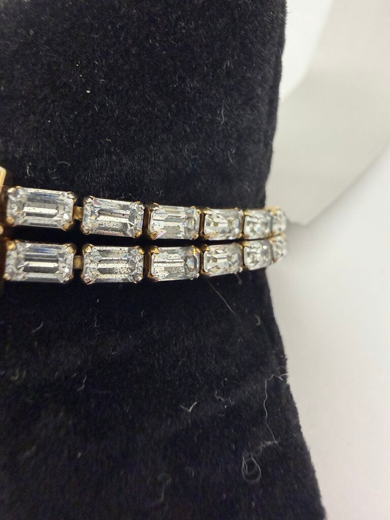Mazer Bros Vintage Gold Rope & Rhinestone Bracelet