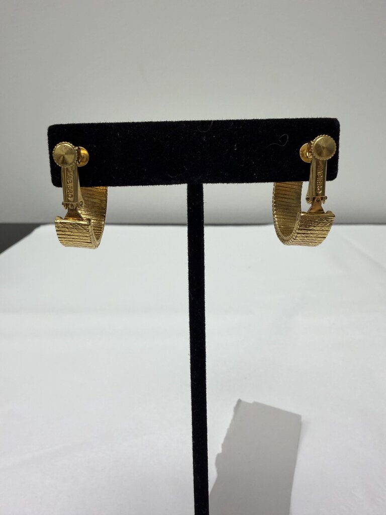 Napier Gold Hoop Clip On Earrings