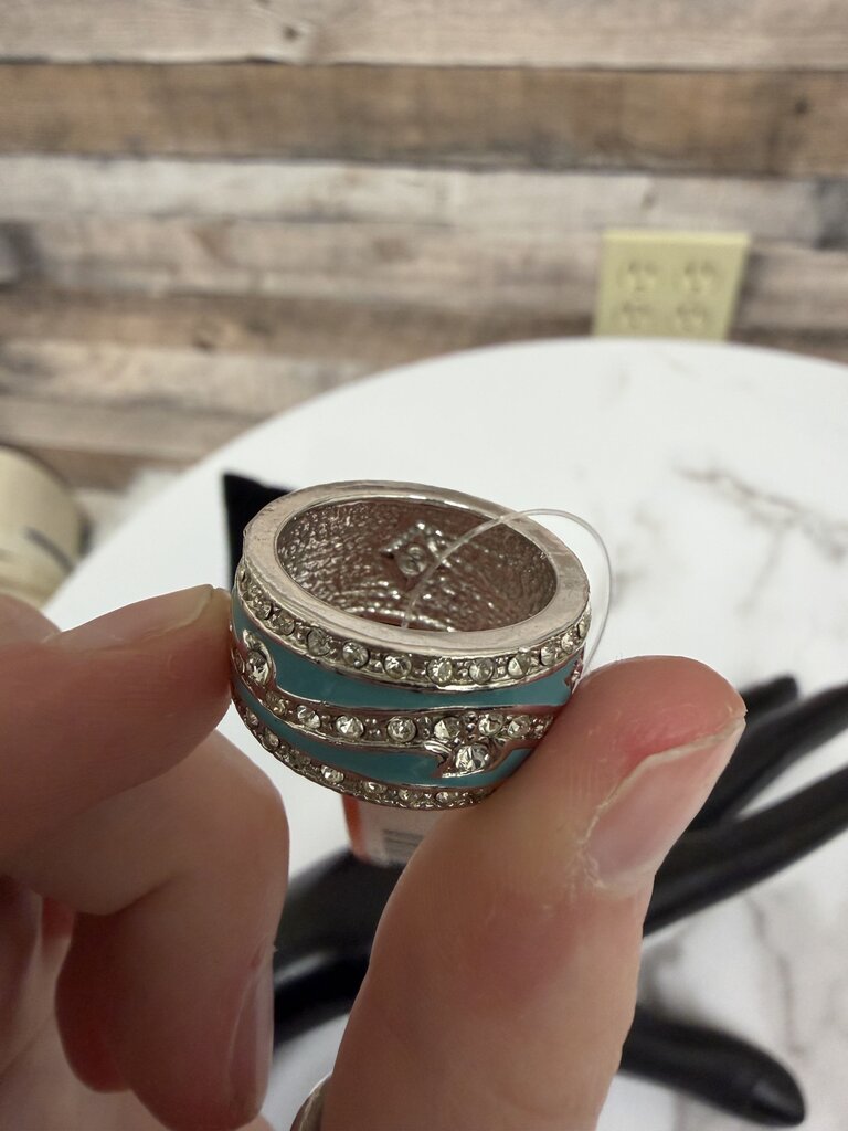Turquoise & Rhinestone Ring