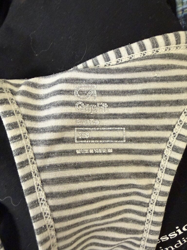 Gap Fit White & Grey Stripe Racerback Tank