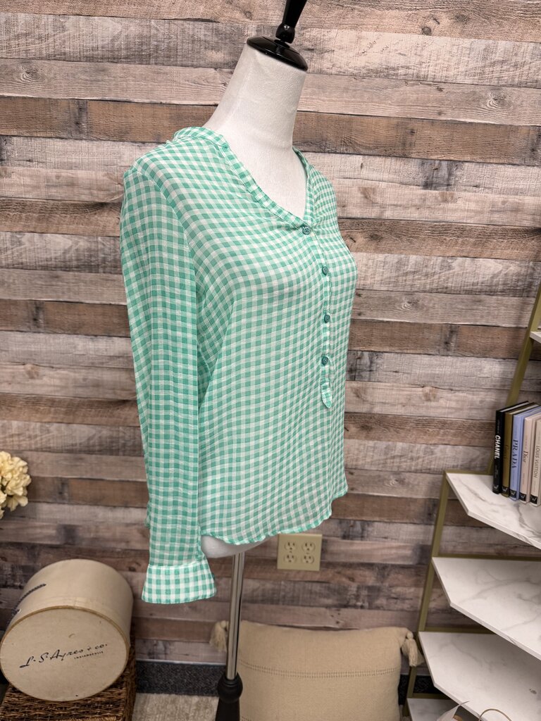 Daisy Fuentes Green & White Gingham