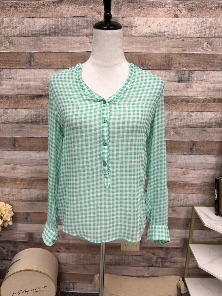 Daisy Fuentes Green & White Gingham