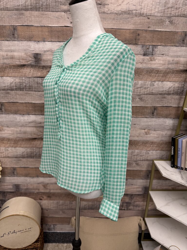 Daisy Fuentes Green & White Gingham