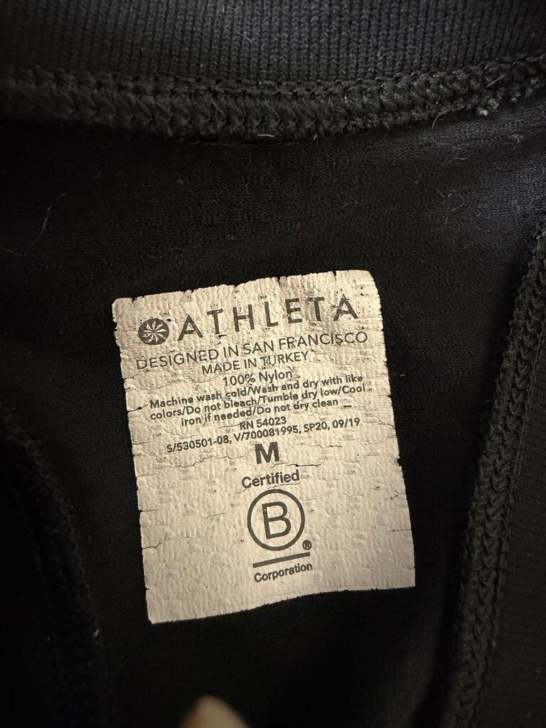 Athleta Black Racerback Cropped Athletic Tank Top