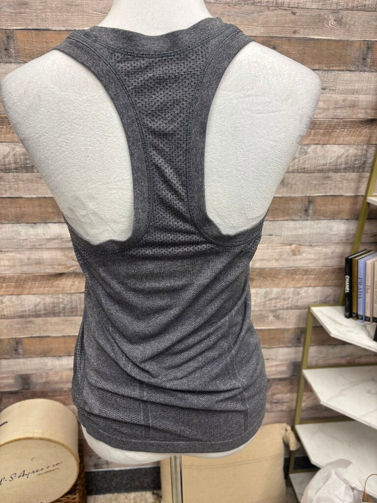 Athleta Dark Grey Fitted Racerback Athletic Tank Top