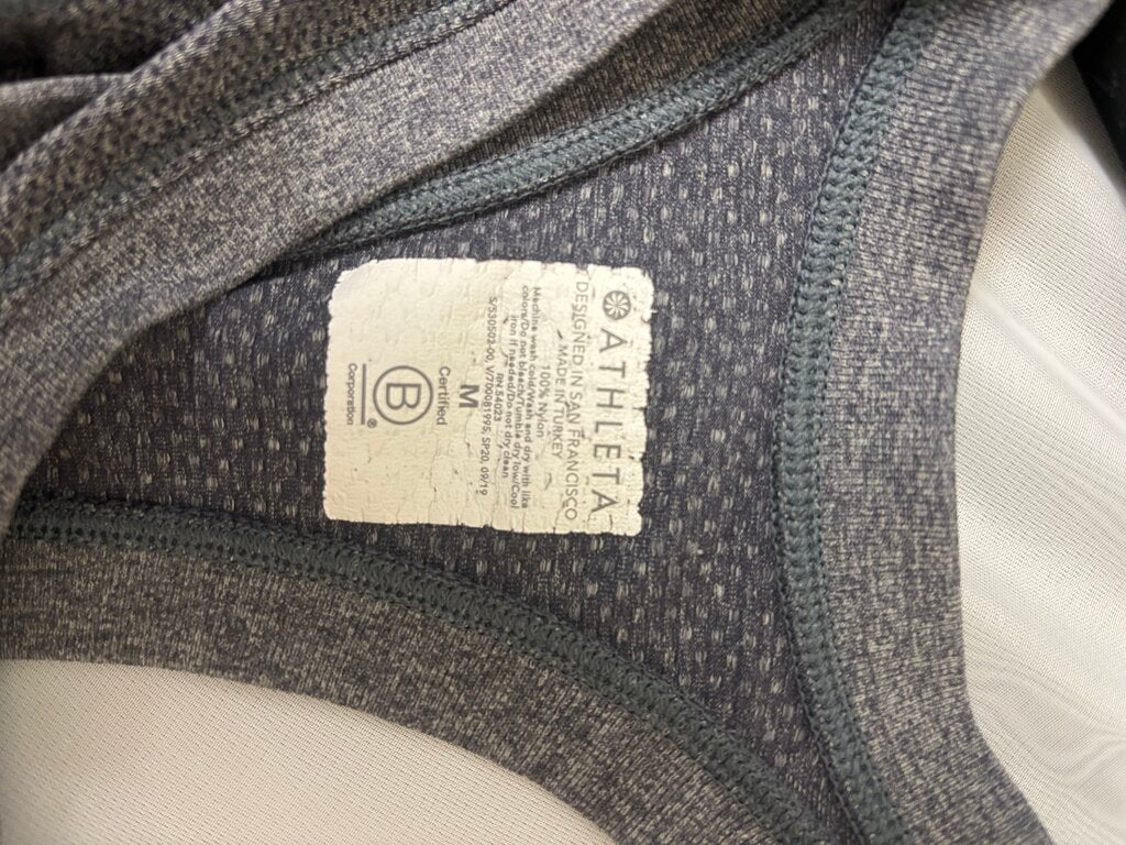 Athleta Dark Grey Fitted Racerback Athletic Tank Top