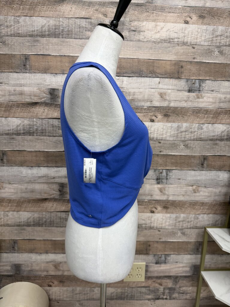 Peloton Royal Blue Twist Front Cropped Athletic Tank Top