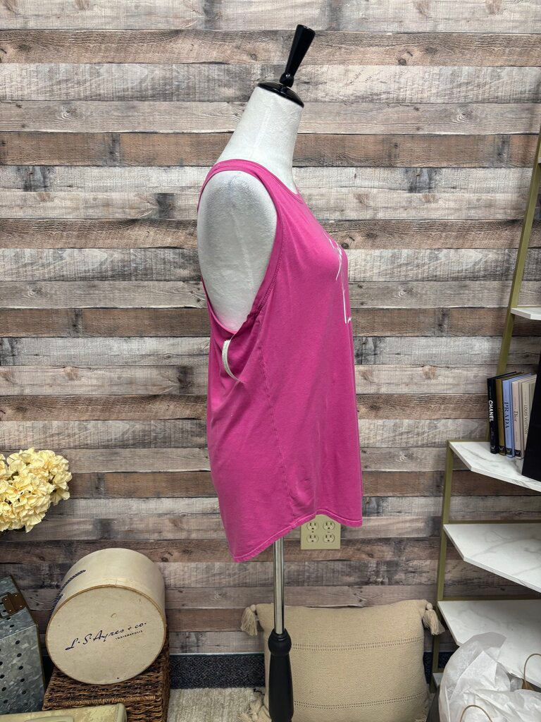Peloton Pink Quote Lettering Loose Fit Athletic Tank Top