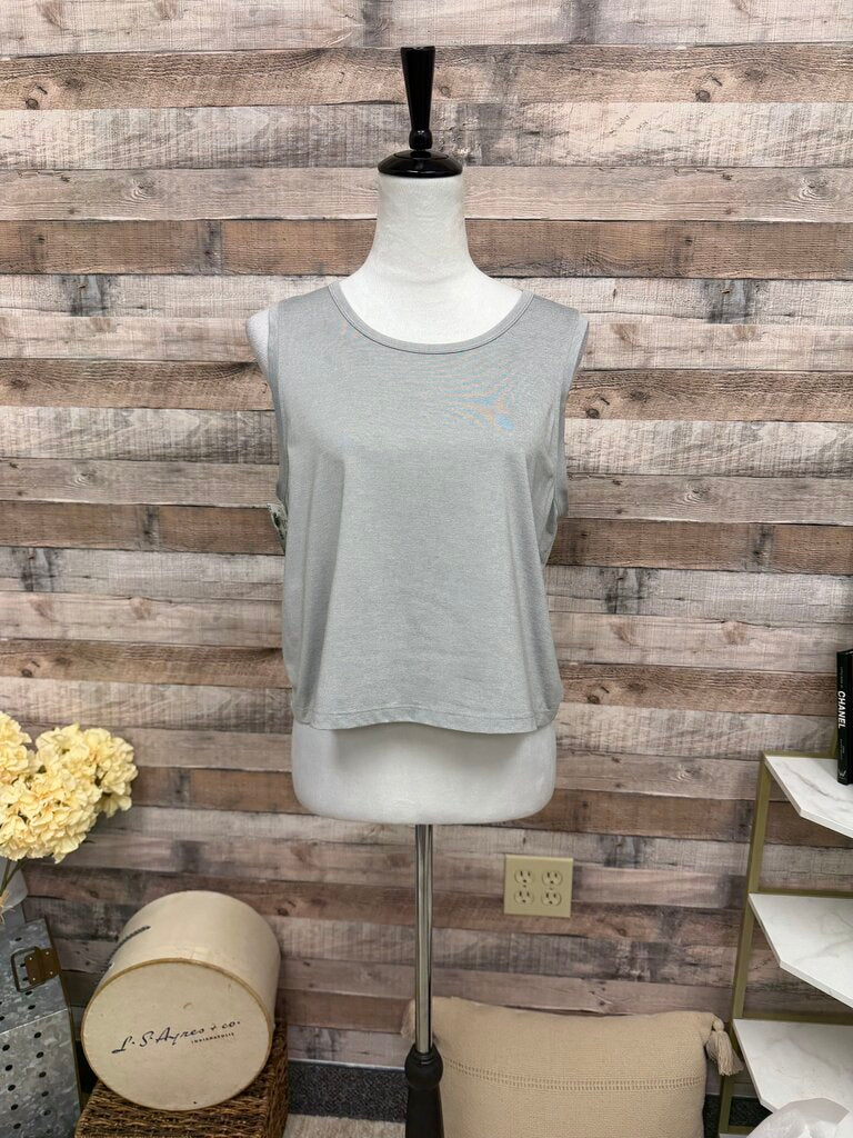 Peloton Grey Multicolor Logo Athletic Tank Top