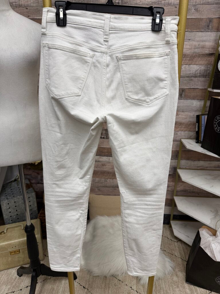 J. Crew White 9" Mid Rise Skinny Jeans