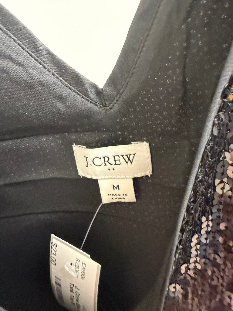 J. Crew Black Sequin V-Neck Tank Top