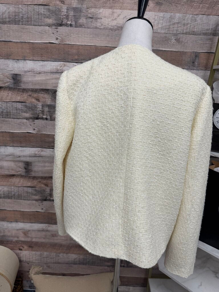 Reformation Ivory Tweed Blazer