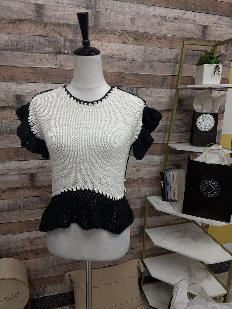 Body by Anca White w/Black Ruffle Sweater