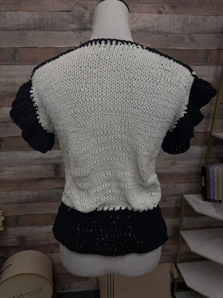 Body by Anca White w/Black Ruffle Sweater