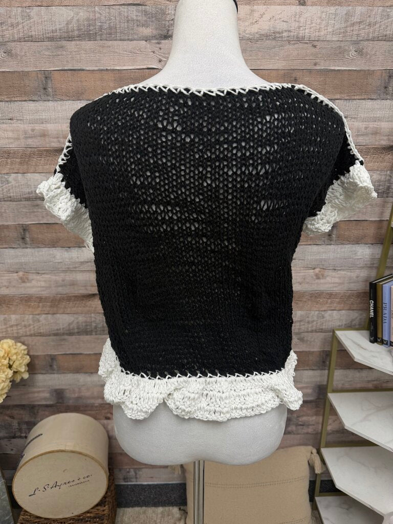 Body by Anca Black w/White Ruffle Sweater