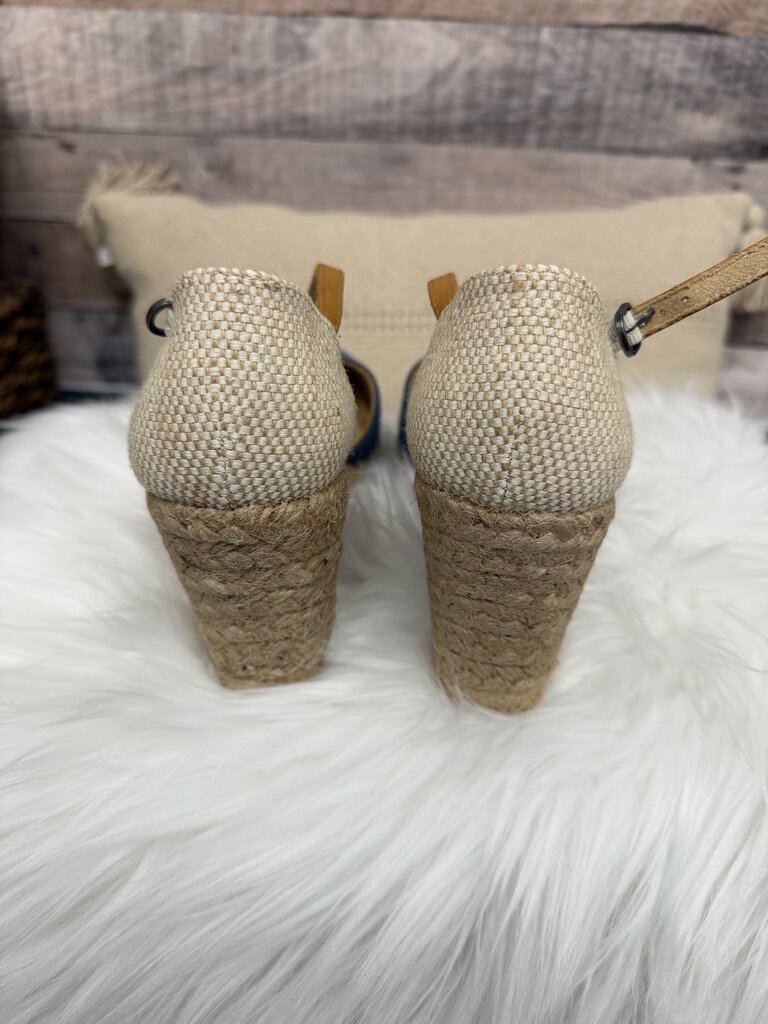White Mountain Navy Canvas Espadrille Wedge