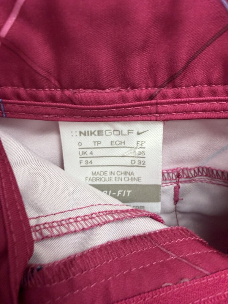 Nike Dri-Fit Pink Plaid Golf Bermuda Shorts