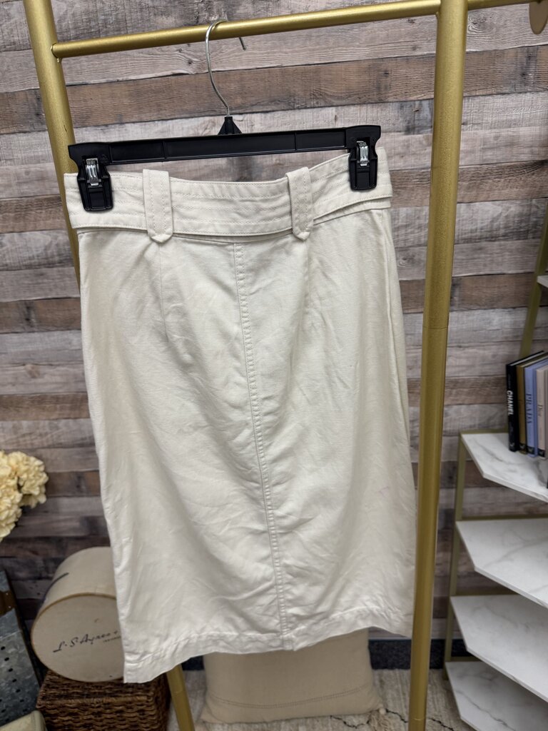 Reissue CA - No Brand Cream Button Down Skirt