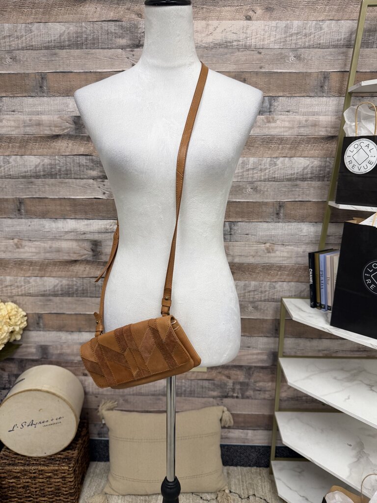 Lucky Brand Tan Suede Patchwork Crossbody