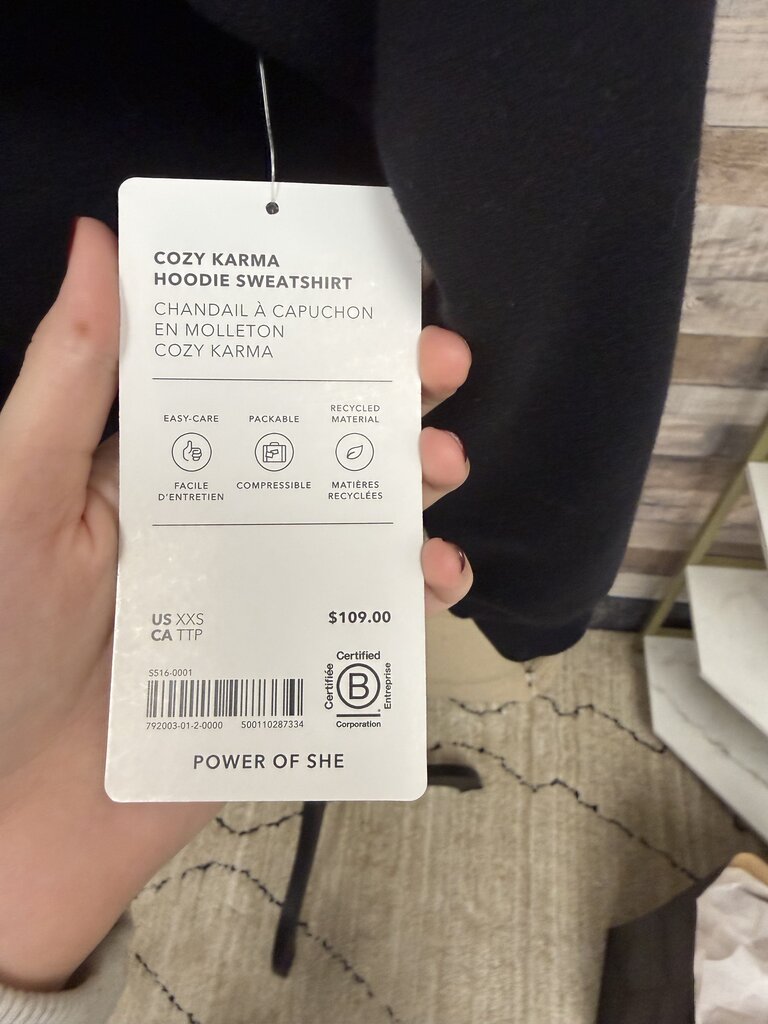 NWT Athleta Black Cozy Karma Hoodie