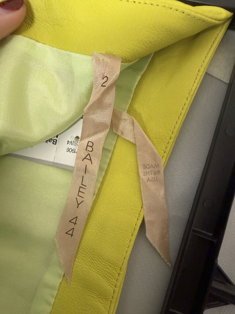 Bailey 44 Chartreuse Leather Mini
