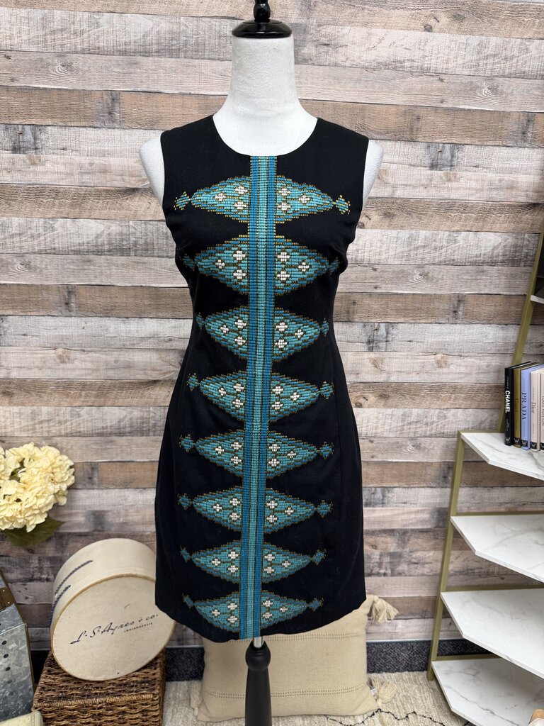 NWT Tabitha by Anthro Split Diamond Embroidered Sleeveless Shift