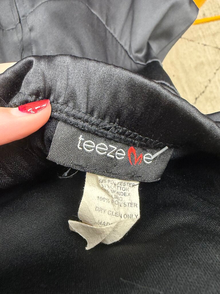Teeze Me Black & White Satin Dress