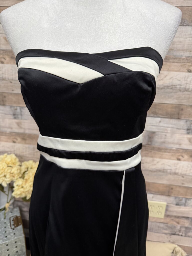 Teeze Me Black & White Satin Dress