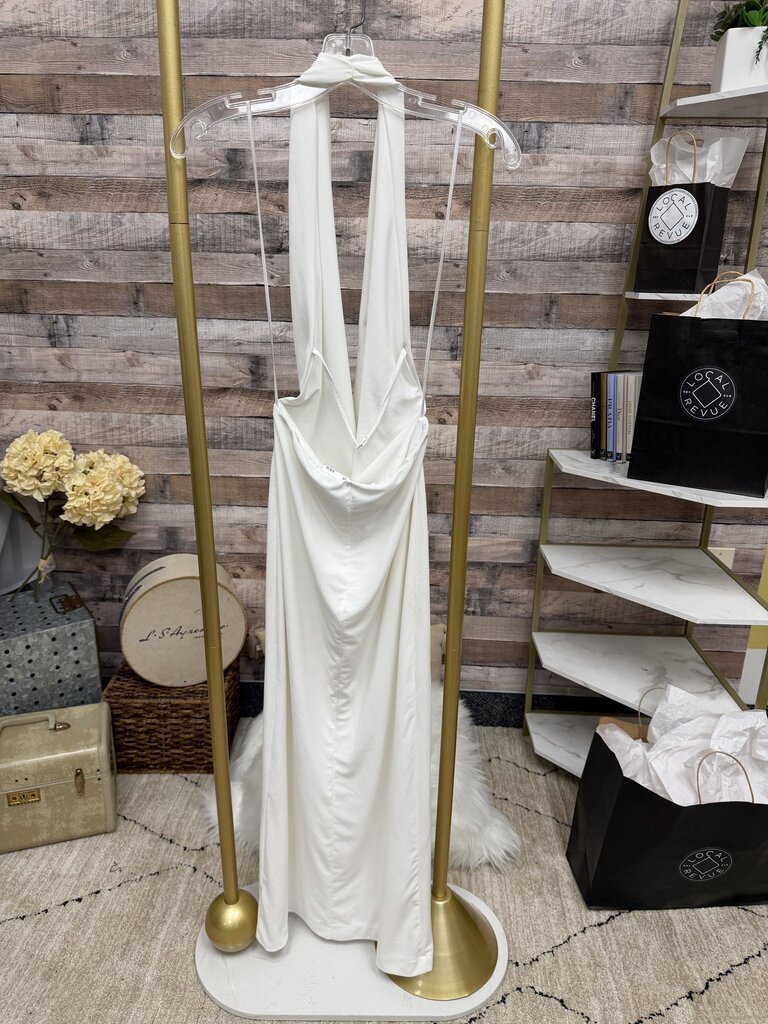 Zara White Halter Midi Dress