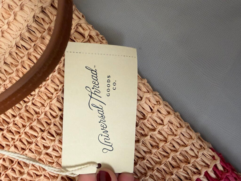 Universal Threads Co. Striped Woven Straw Tote Bag