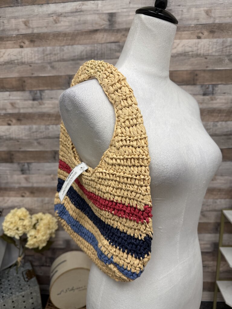 Universal Threads Co. Striped Woven Straw Handbag